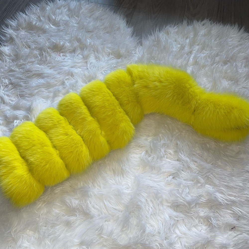 Vibrant Yellow Genuine Fur Sleeve